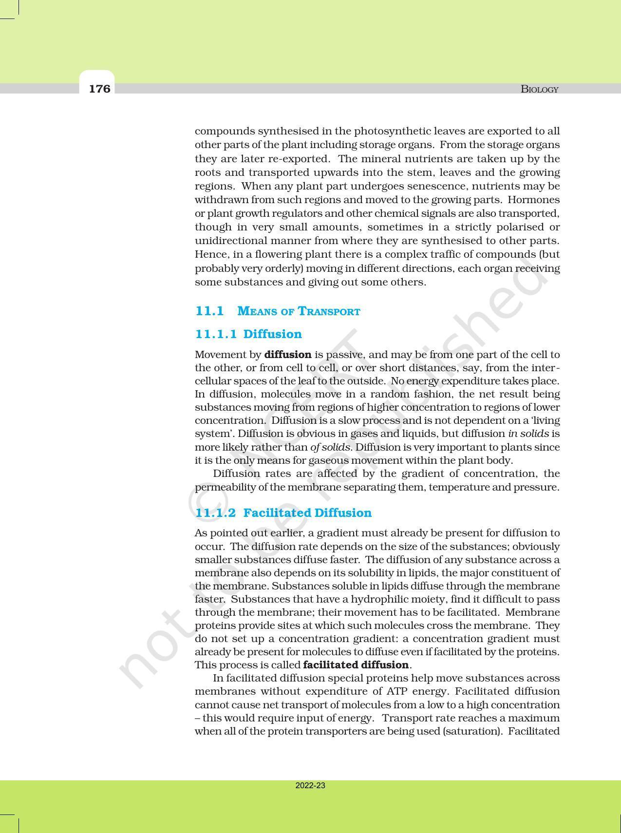 NCERT Book for Class 11 Biology Chapter 11 Transport in Plants - Page 4