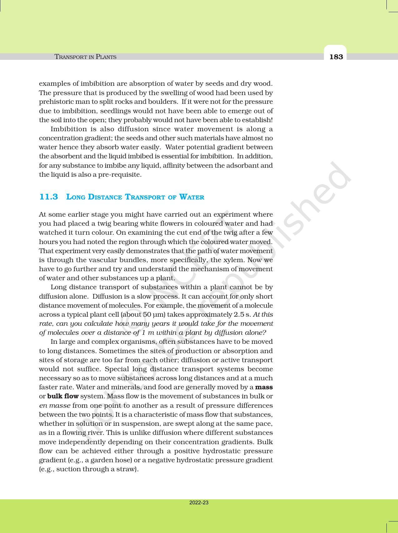 NCERT Book for Class 11 Biology Chapter 11 Transport in Plants - Page 11