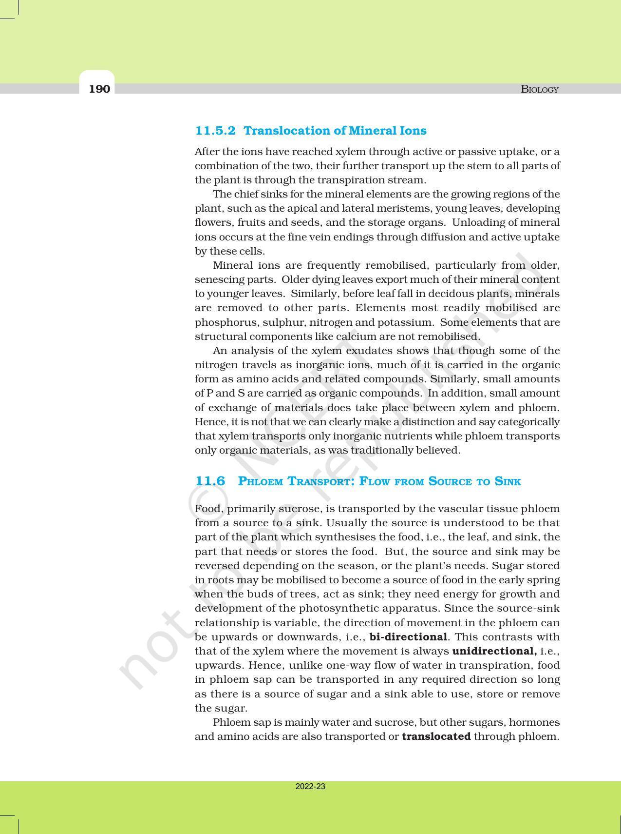 NCERT Book for Class 11 Biology Chapter 11 Transport in Plants - Page 18
