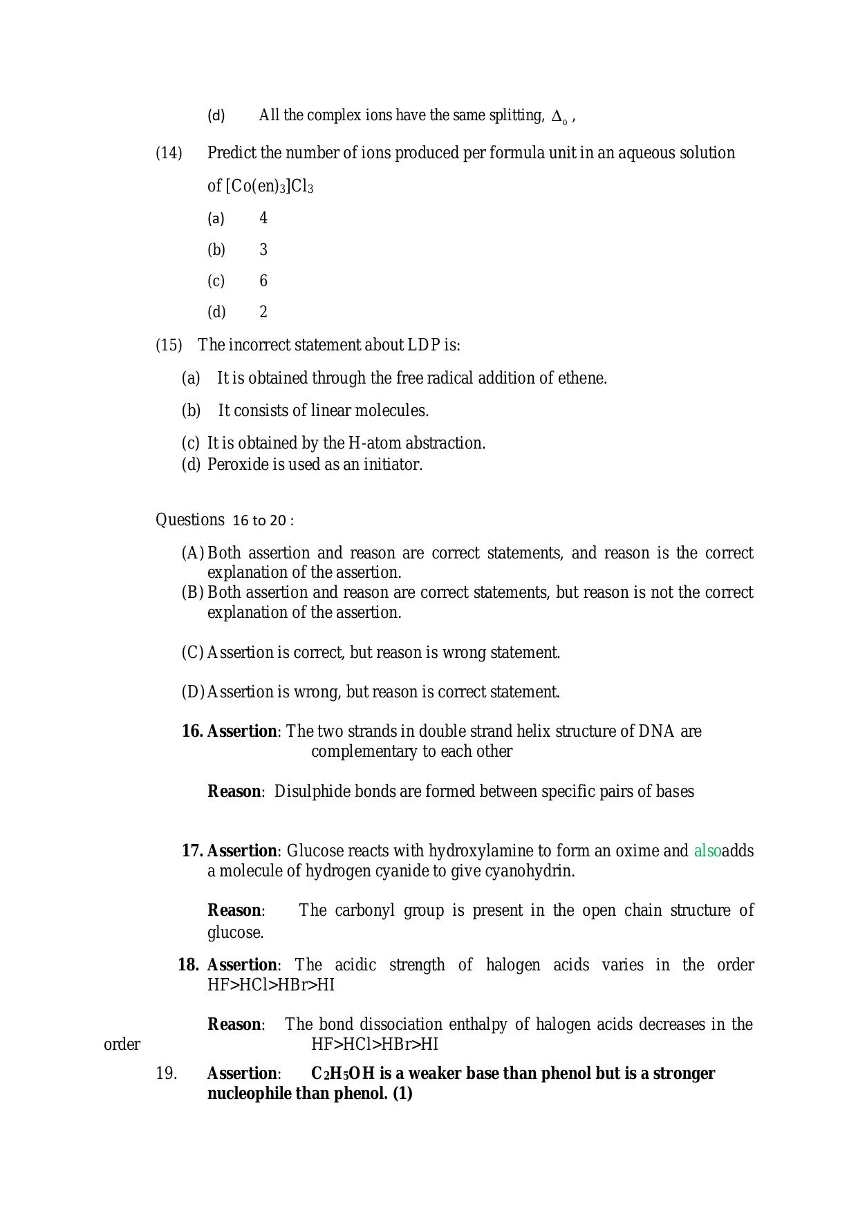 CBSE Class 12 Chemistry Skill Education-Sample Paper 2019-20 - Page 3