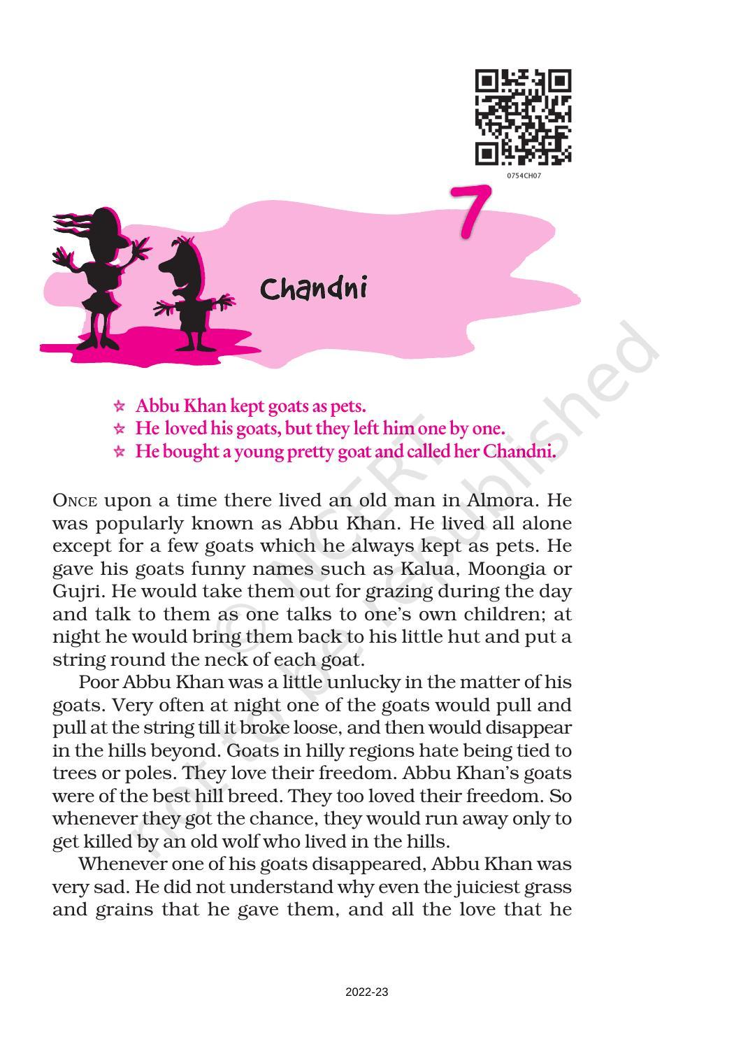 NCERT Book for Class 7 English (An Alien Hand): Chapter 7-Chandni - Page 1