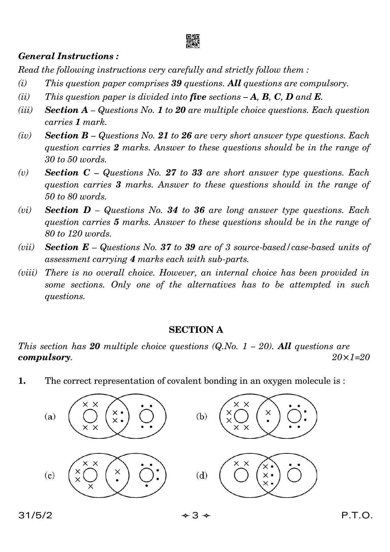 CBSE Class 10 31-5-2 Science 2023 Question Paper - Page 3