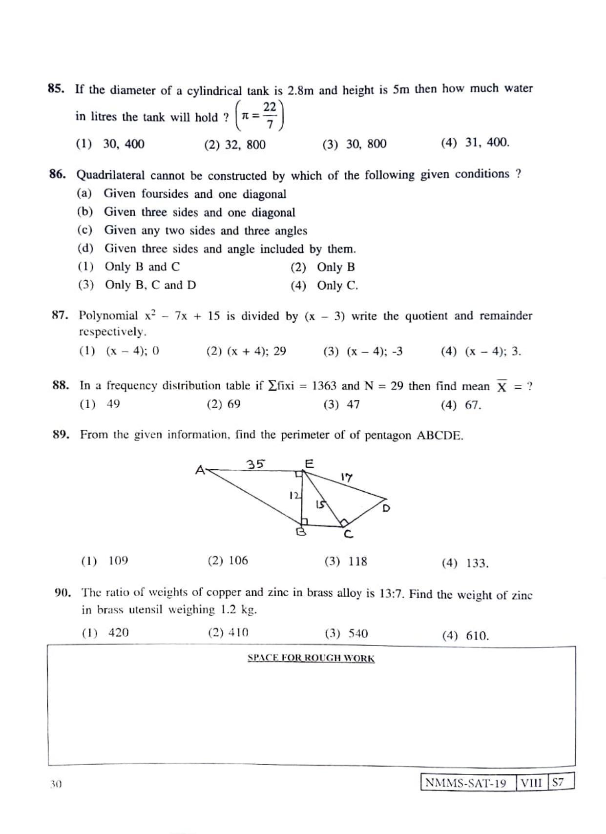 SAT KANNADA 2019-20 Class 8 Maharashtra NMMS Question Papers - Page 30