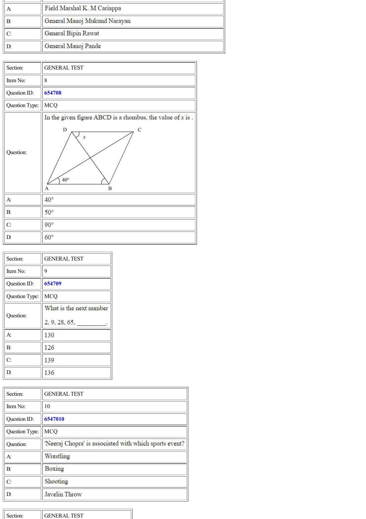 CUET 2022 Question Paper of General Test - Page 3