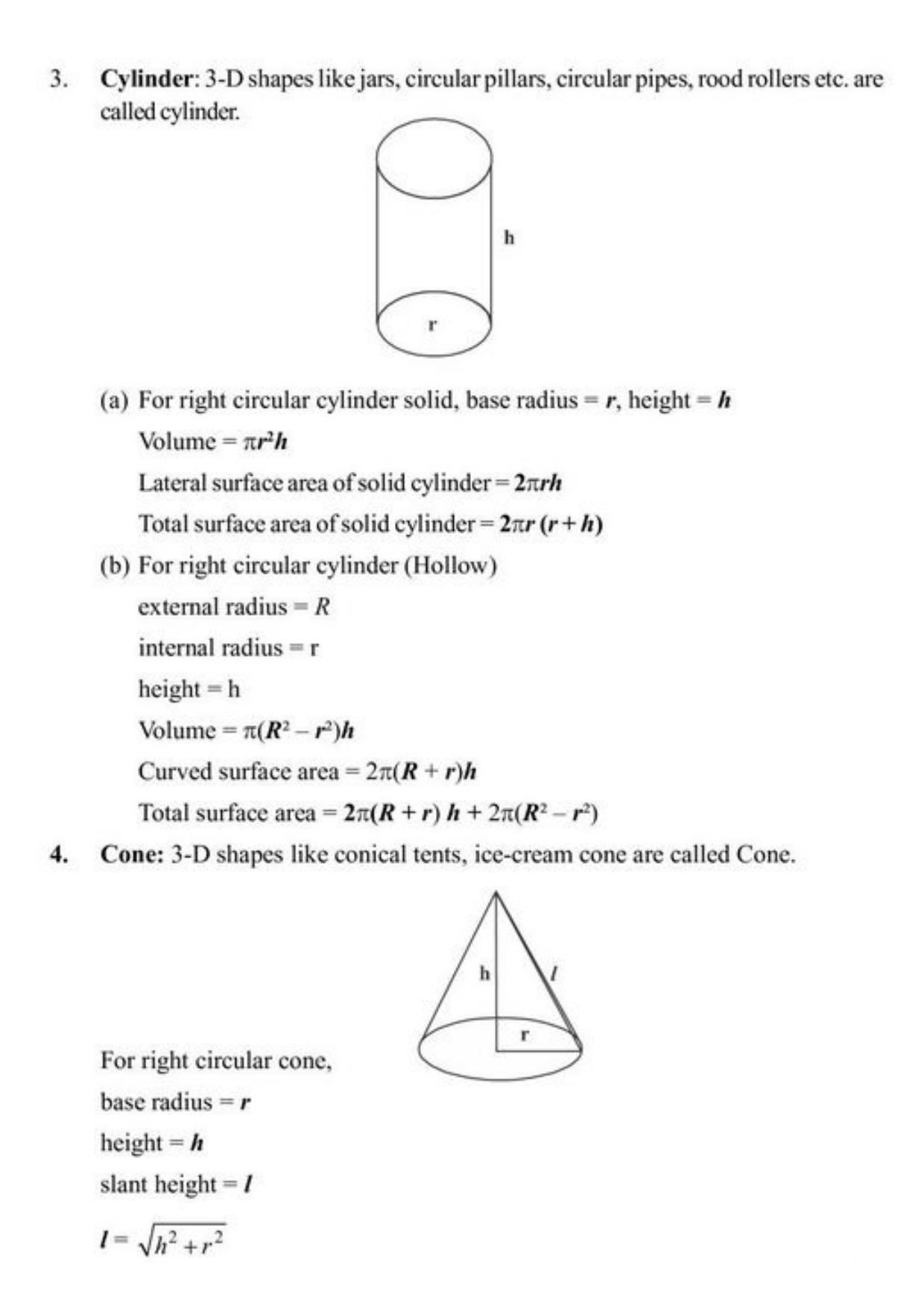Class 10 Notes, Question & Practice Paper - Mathematics (Topic 13 : Surface Areas and Volumes) - Page 3