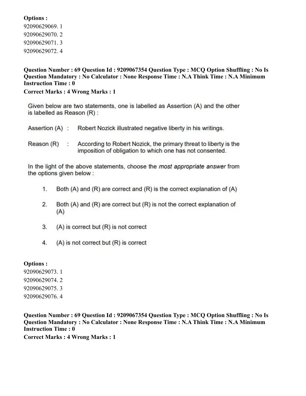 CUET PG 2023: HUQP18 – Political Science (Eng.)-Shift 1 (08-06-2023) Question Paper - Page 72