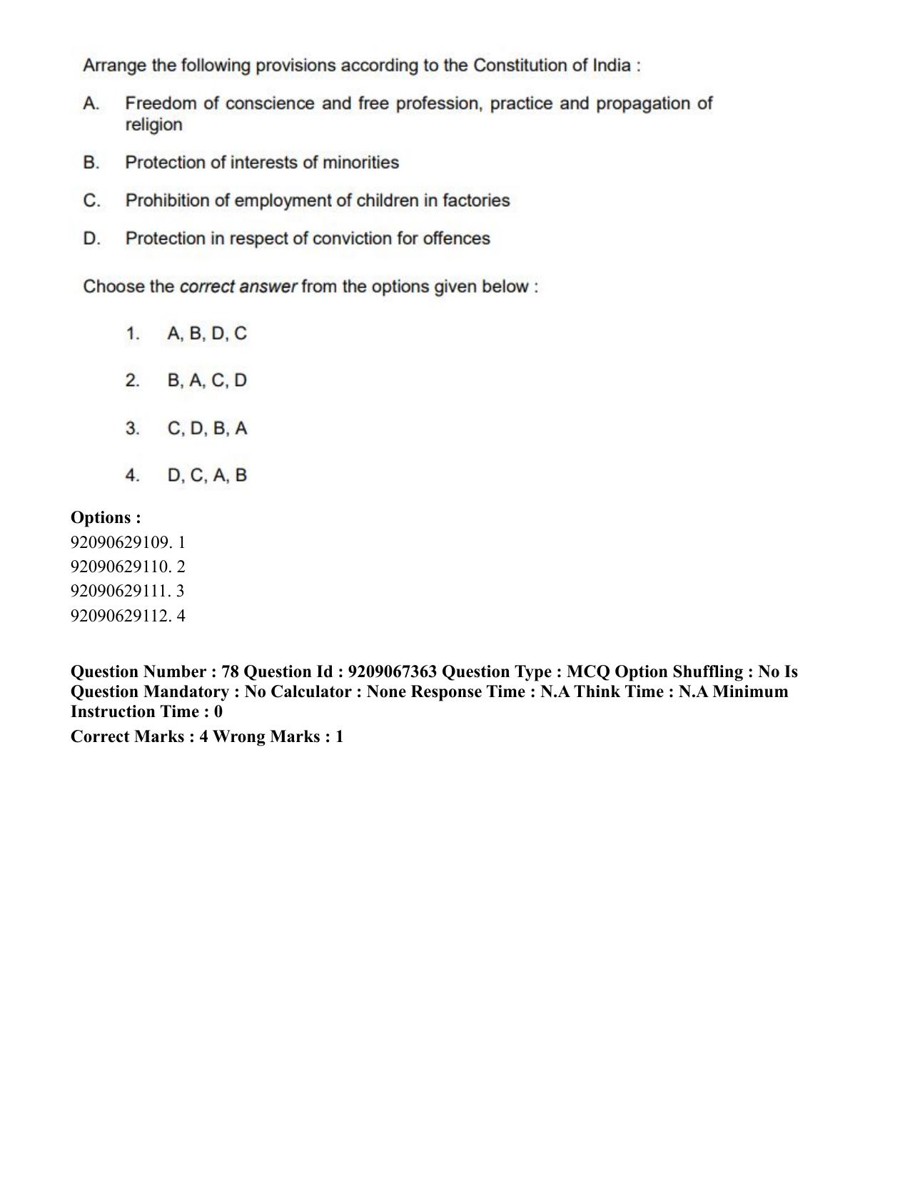 CUET PG 2023: HUQP18 – Political Science (Eng.)-Shift 1 (08-06-2023) Question Paper - Page 87