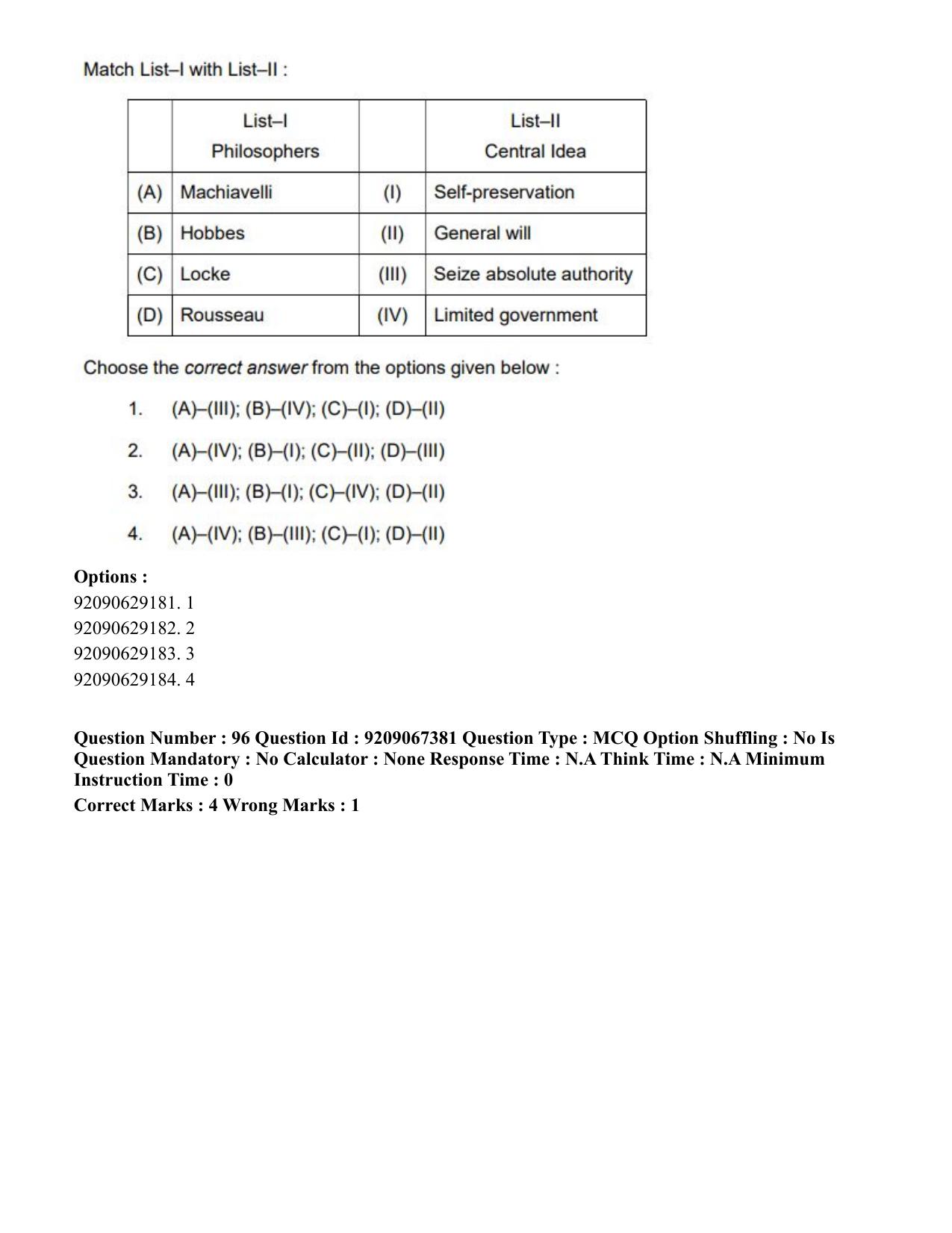 CUET PG 2023: HUQP18 – Political Science (Eng.)-Shift 1 (08-06-2023) Question Paper - Page 117