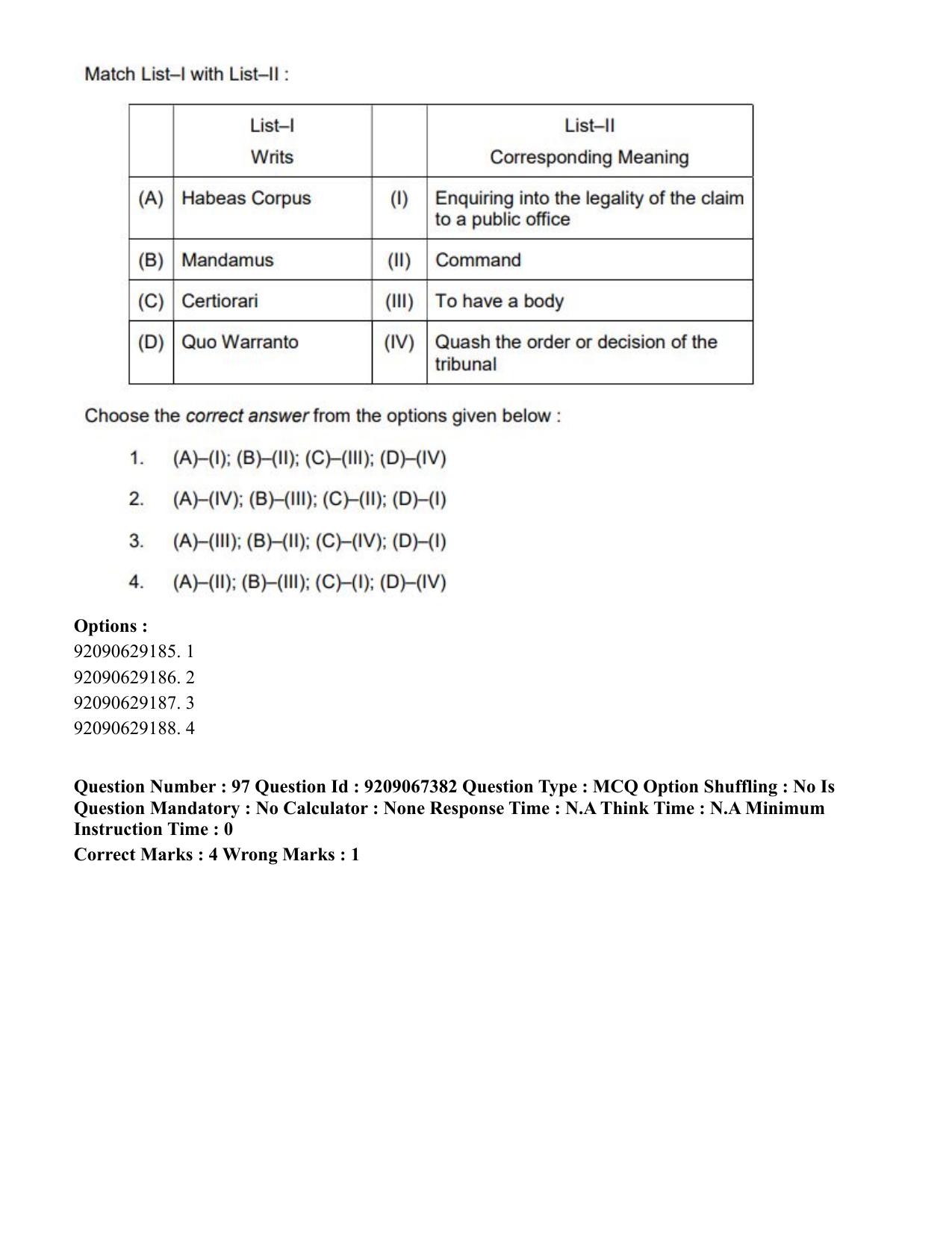 CUET PG 2023: HUQP18 – Political Science (Eng.)-Shift 1 (08-06-2023) Question Paper - Page 119