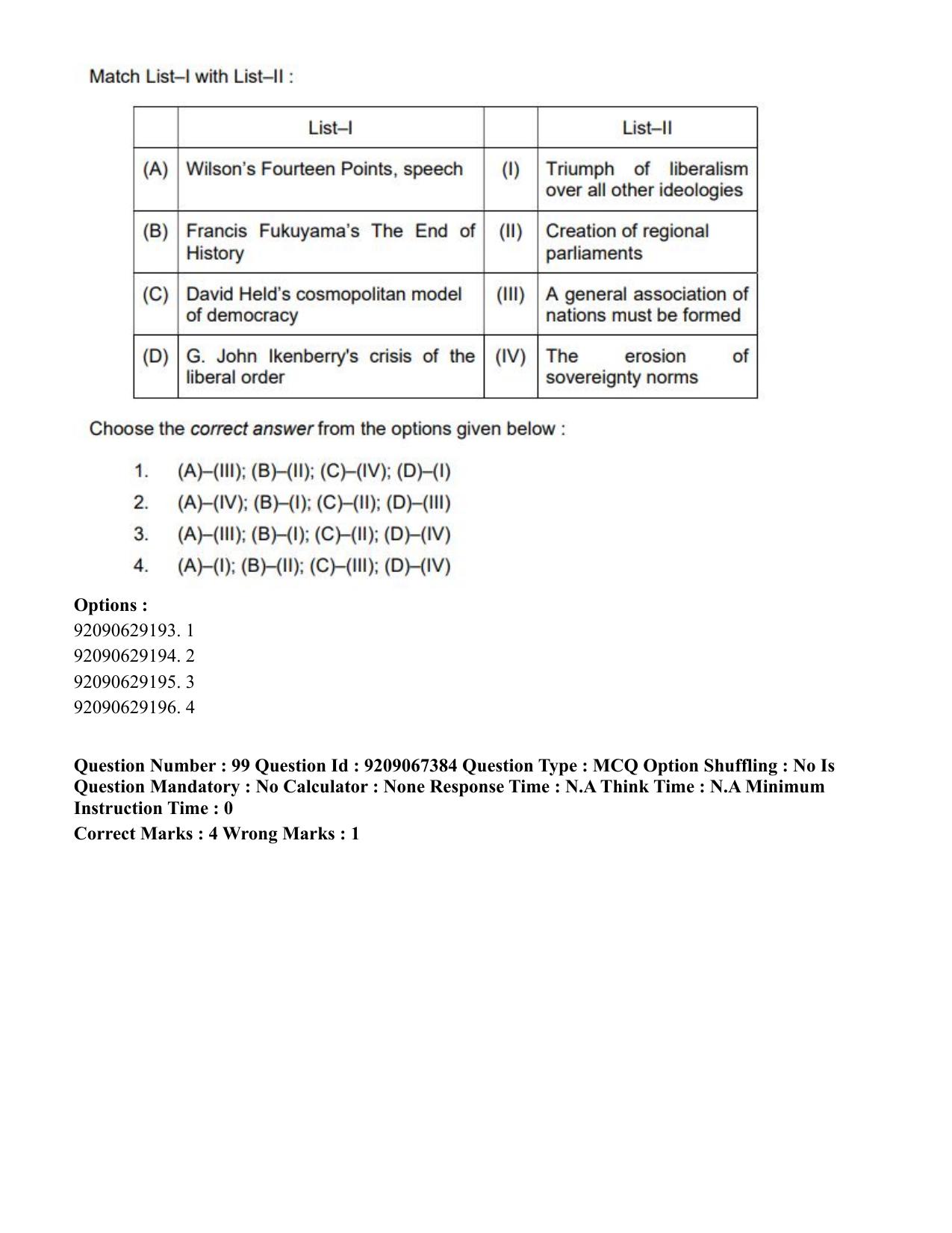 CUET PG 2023: HUQP18 – Political Science (Eng.)-Shift 1 (08-06-2023) Question Paper - Page 123