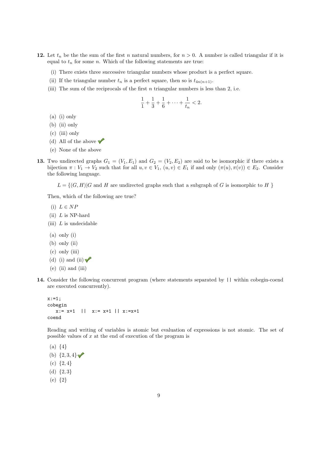 TIFR GS 2015 Computer & Systems Sciences Question Paper - Page 10