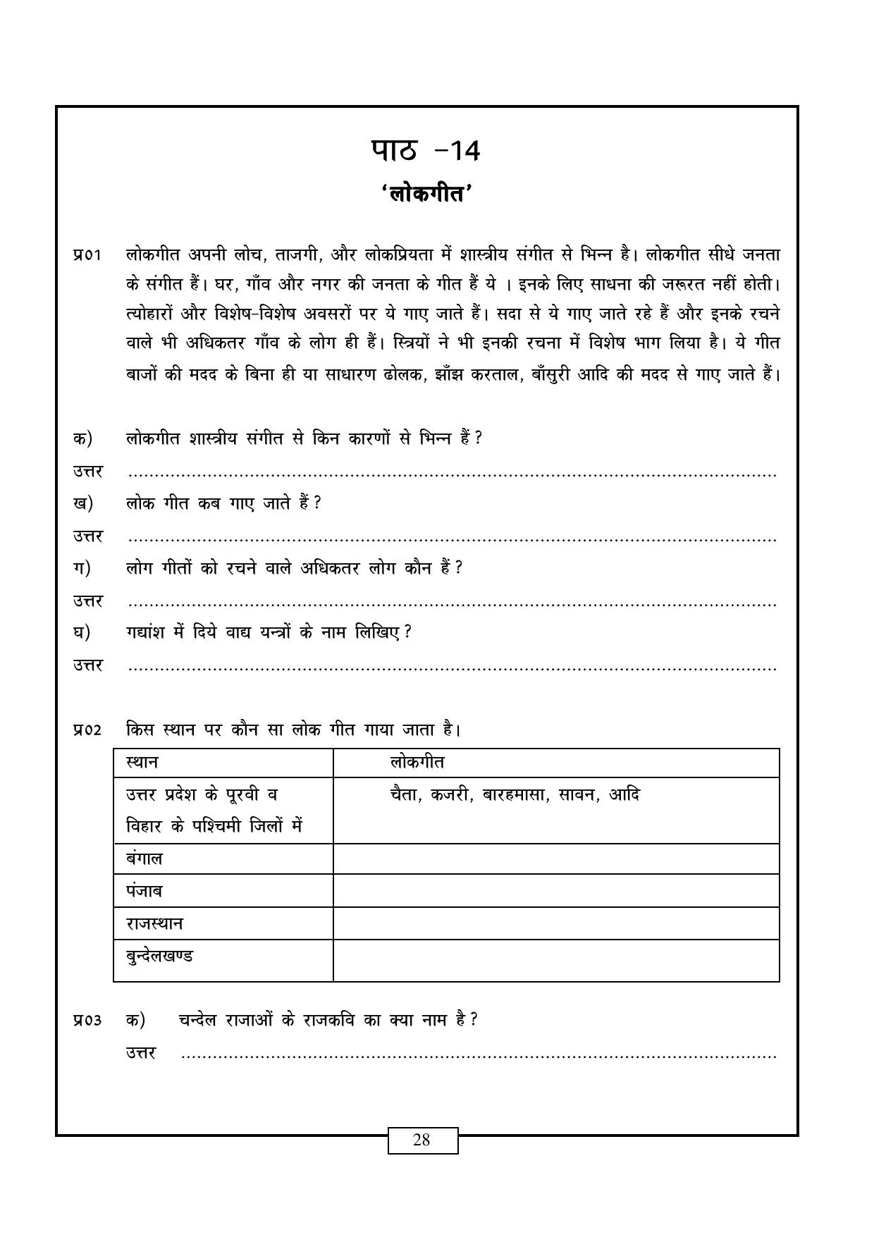 CBSE Worksheets for Class 6 Hindi Assignment 4 - Page 28