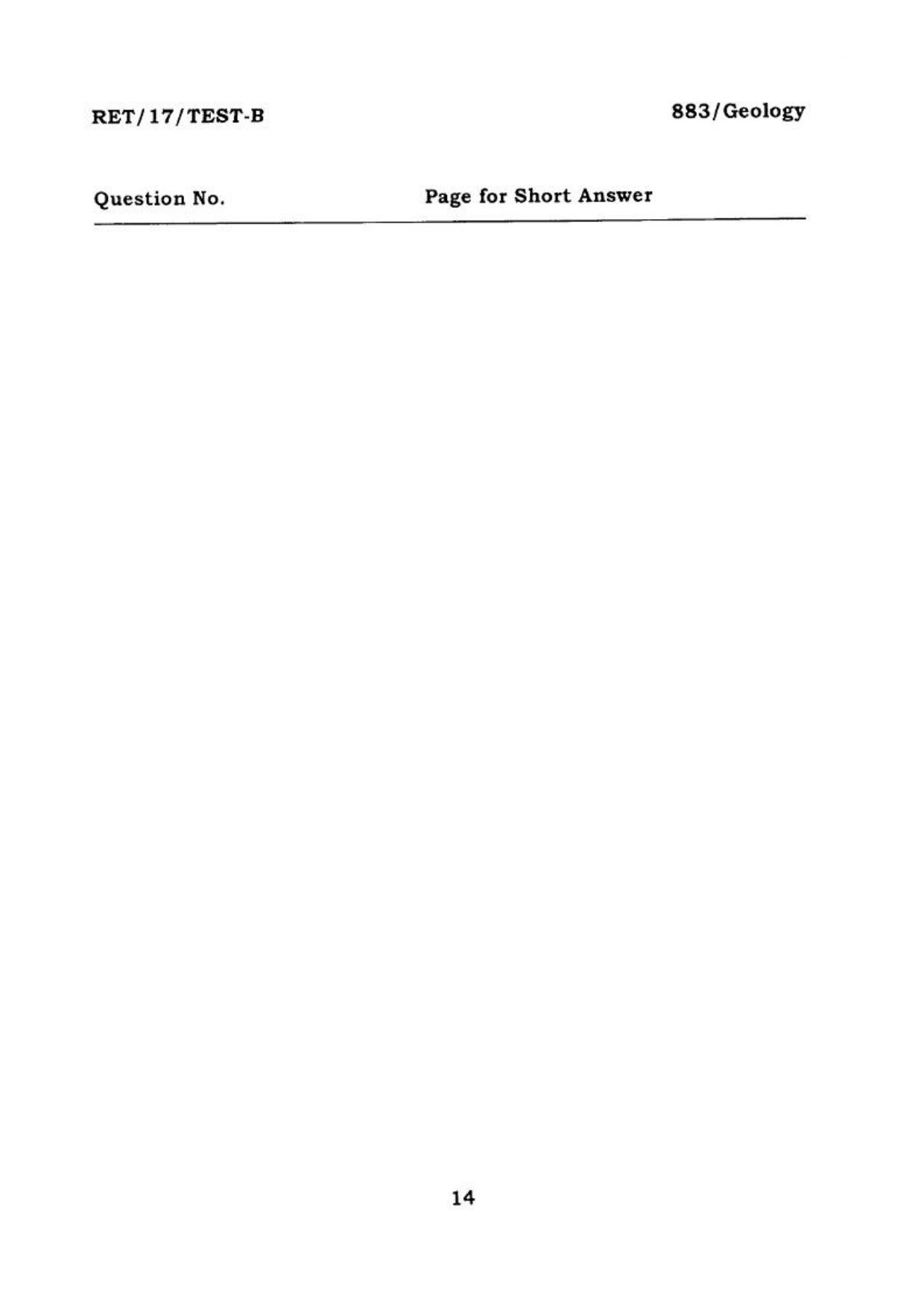 BHU RET GEOLOGY 2017 Question Paper - Page 15