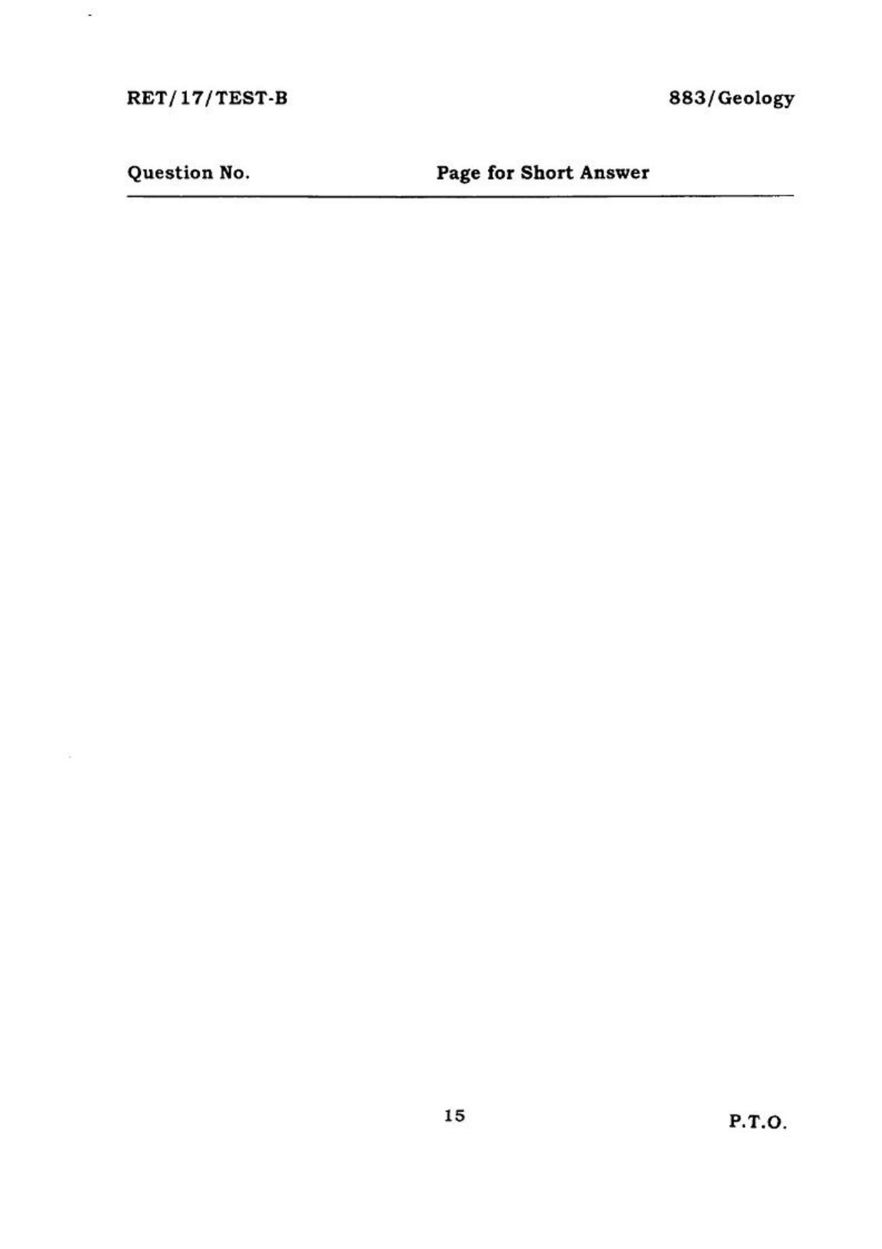 BHU RET GEOLOGY 2017 Question Paper - Page 16