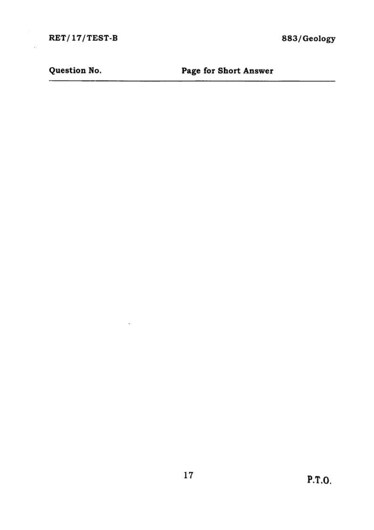 BHU RET GEOLOGY 2017 Question Paper - Page 18