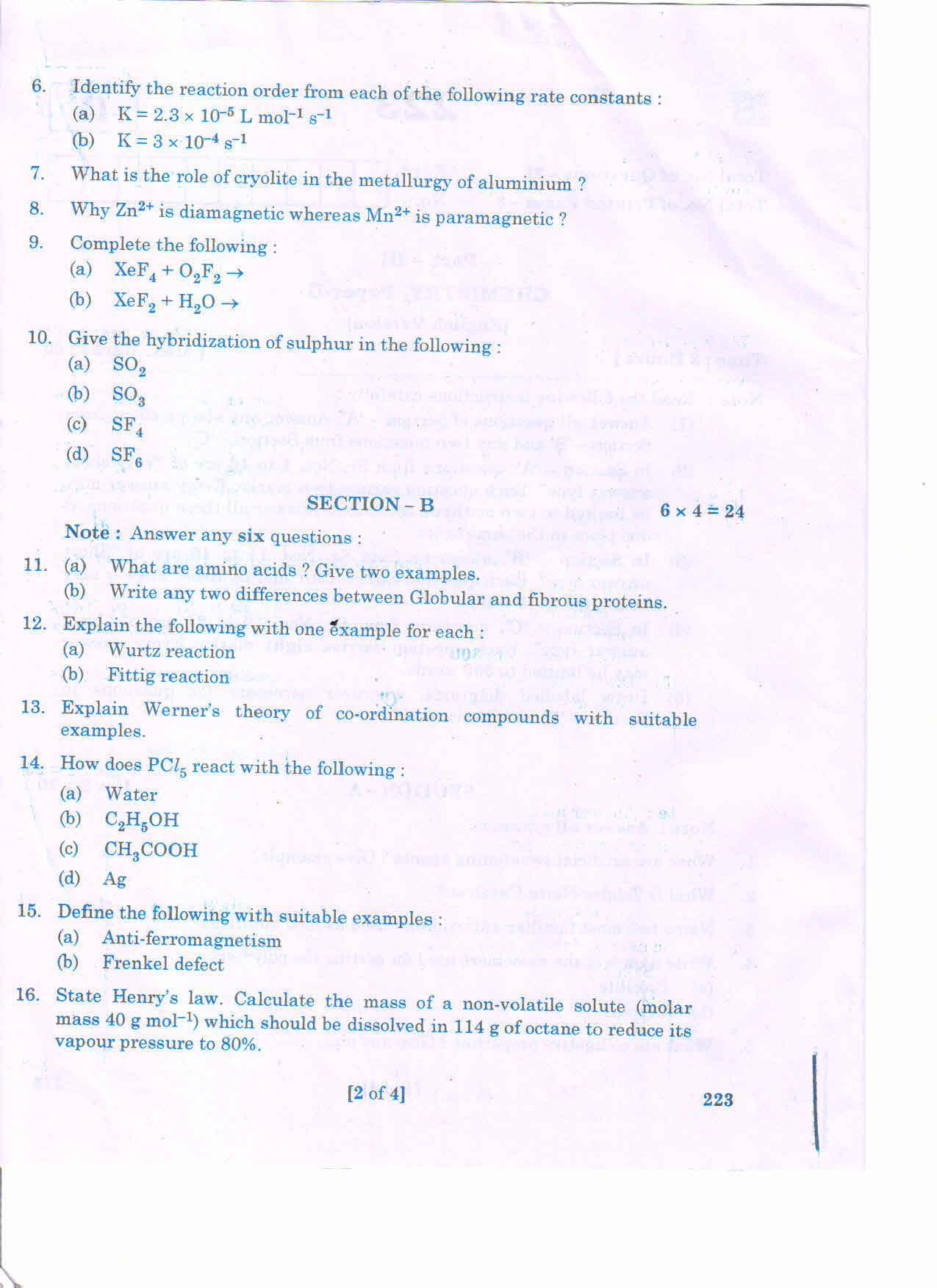 AP Inter 2nd Year CHEMISTRY-II (EM) March-2020-General Question Paper - Page 2
