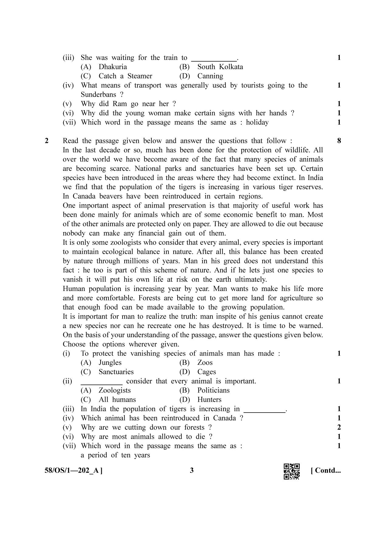 NIOS April 2019 Class 10 English (SET A) Question Paper - Page 3