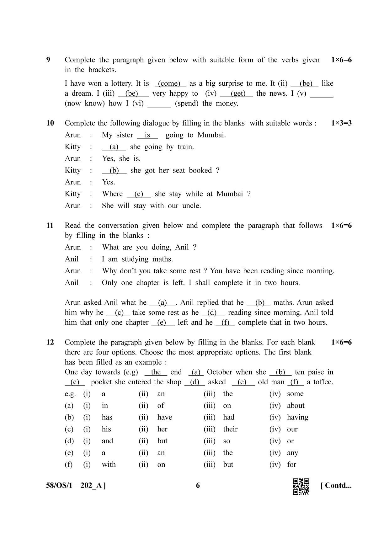 NIOS April 2019 Class 10 English (SET A) Question Paper - Page 6