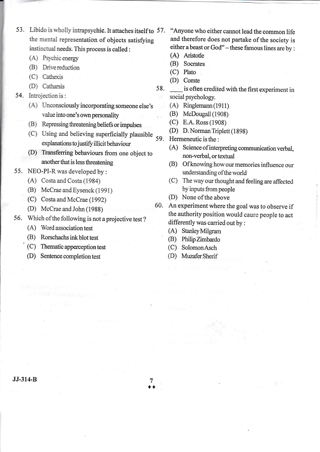 KUET 2023 M.A. Psychology Question Paper - Page 22