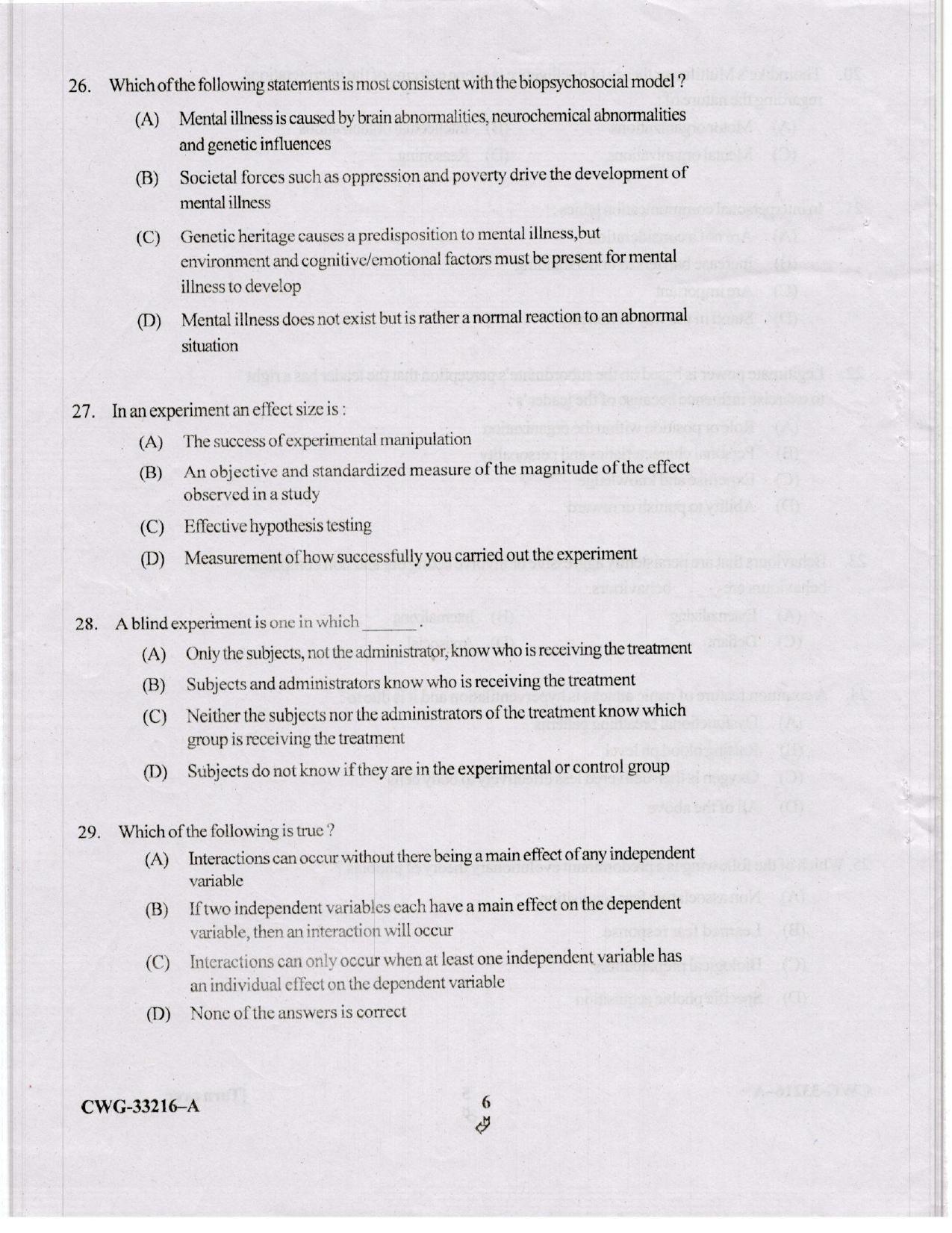 KUET 2023 M.A. Psychology Question Paper - Page 45