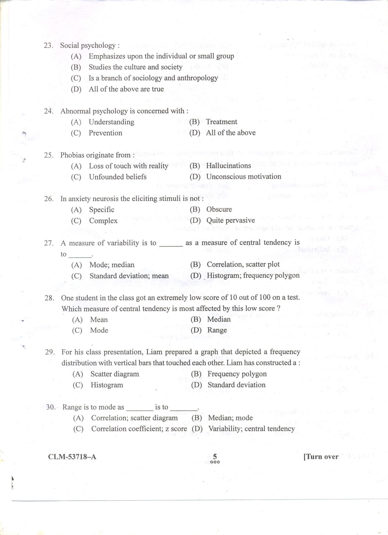 KUET 2023 M.A. Psychology Question Paper - Page 65