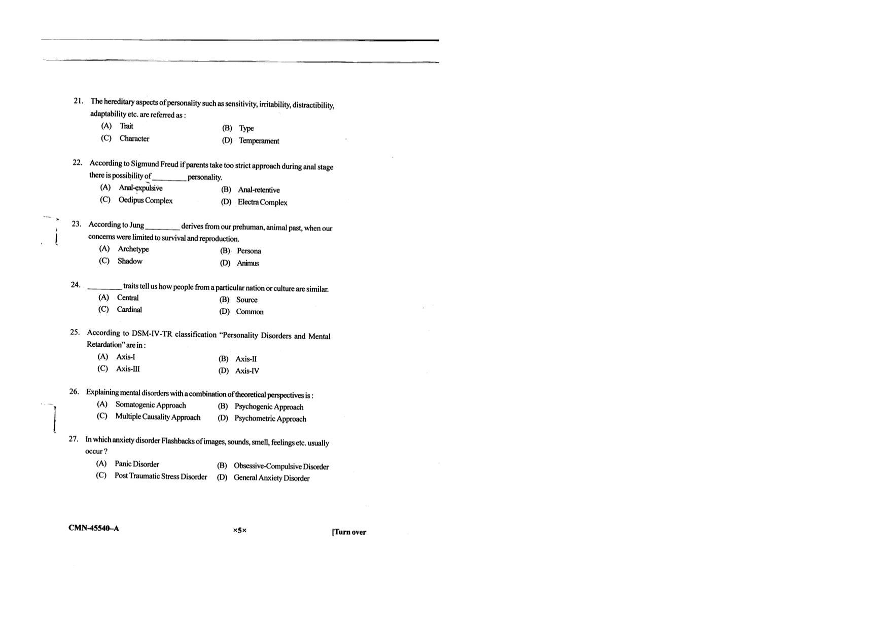KUET 2023 M.A. Psychology Question Paper - Page 73