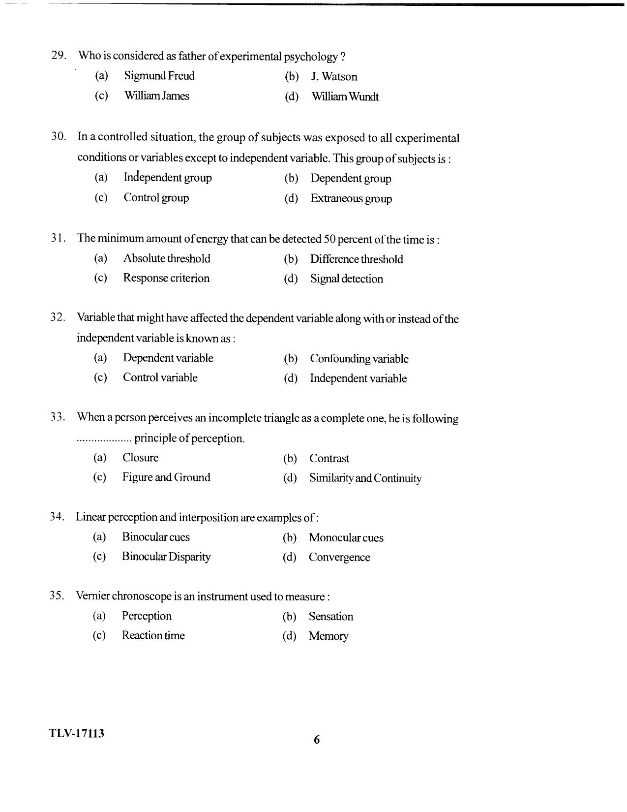 KUET 2023 M.A. Psychology Question Paper - Page 83