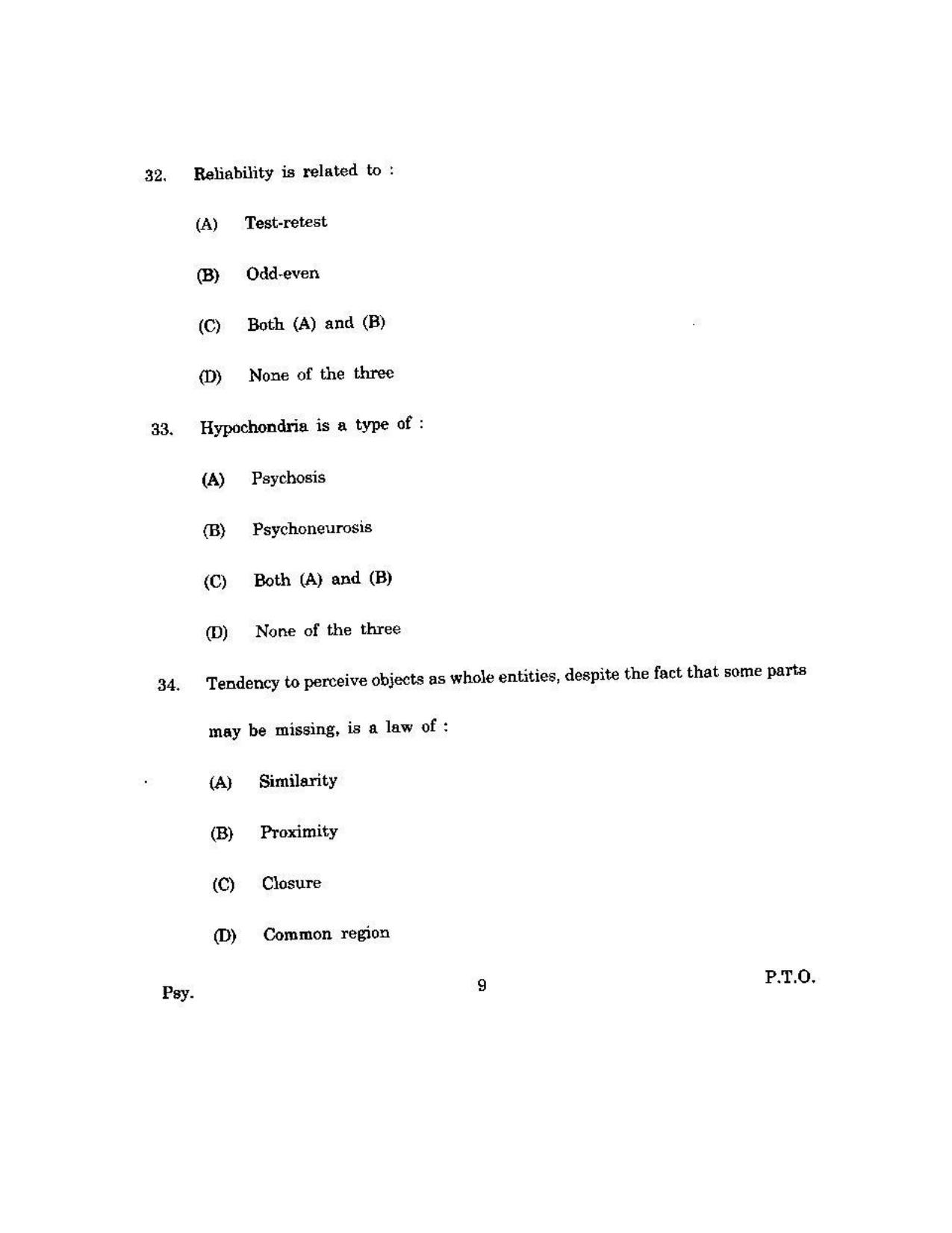 KUET 2023 M.A. Psychology Question Paper - Page 112