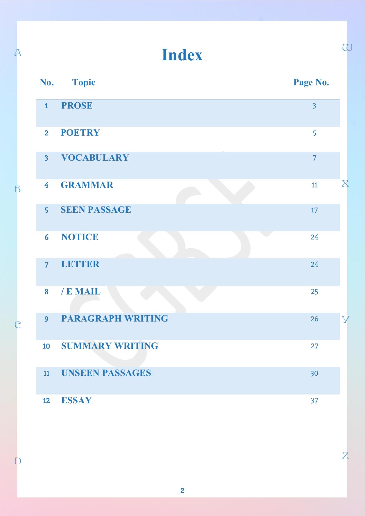 CGBSE Board Class 10 English अंग्रेजी 2023-2024 Question Bank - Page 2