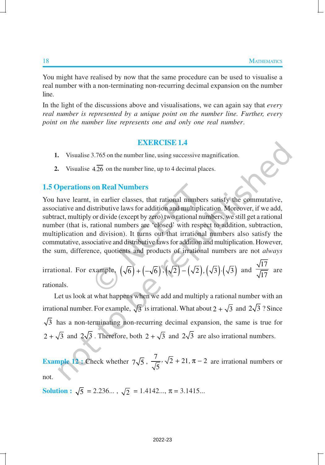 NCERT Book for Class 9 Maths Chapter 1 Number System - Page 18