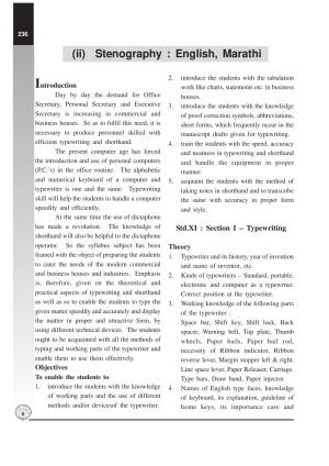 Maharashtra HSC Stenography Syllabus 