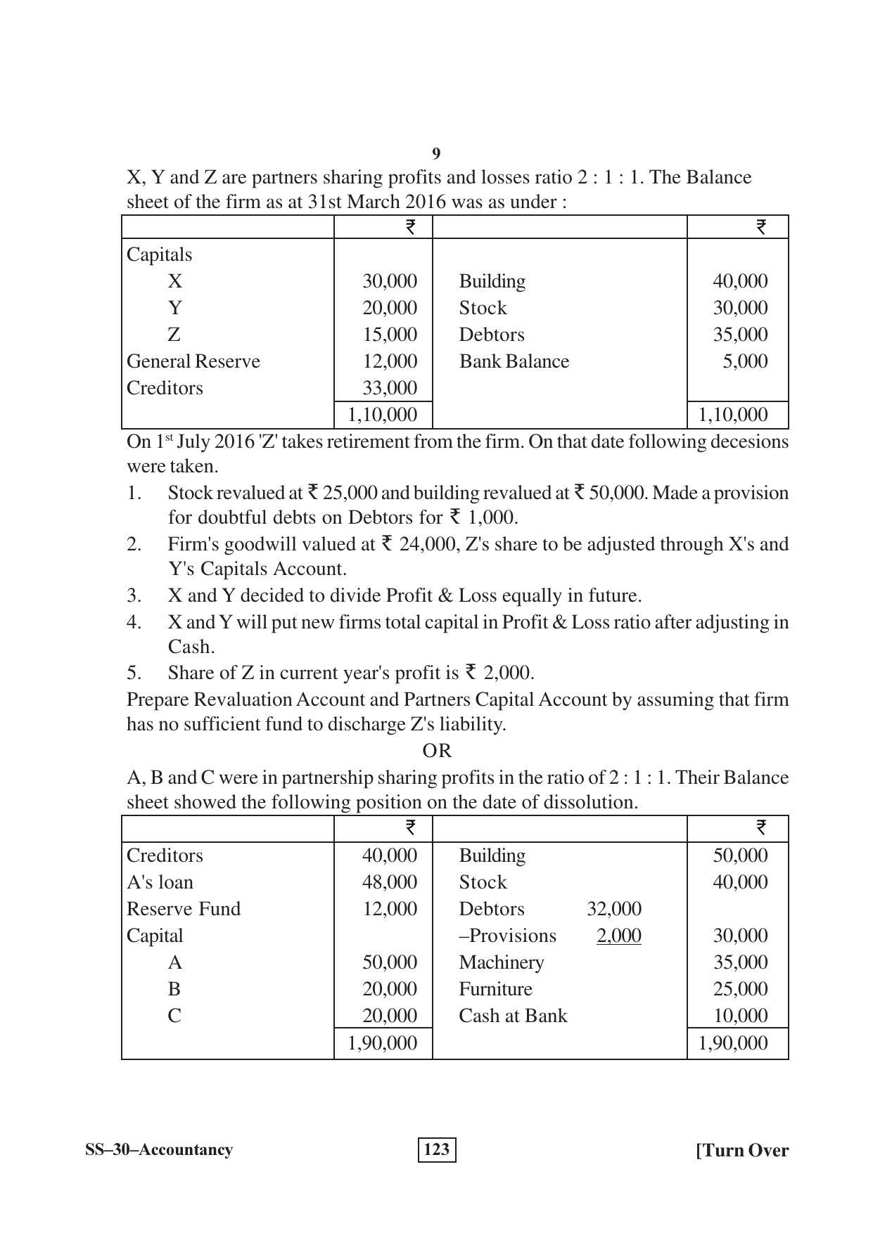 Class 12 2017 Accountancy Supplementary RBSE Question Paper - Page 9