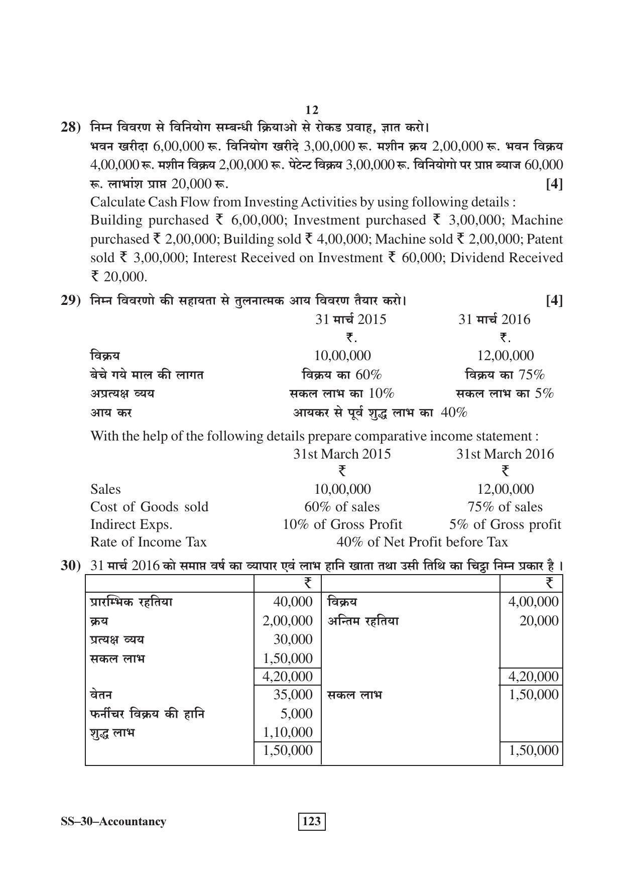 Class 12 2017 Accountancy Supplementary RBSE Question Paper - Page 12