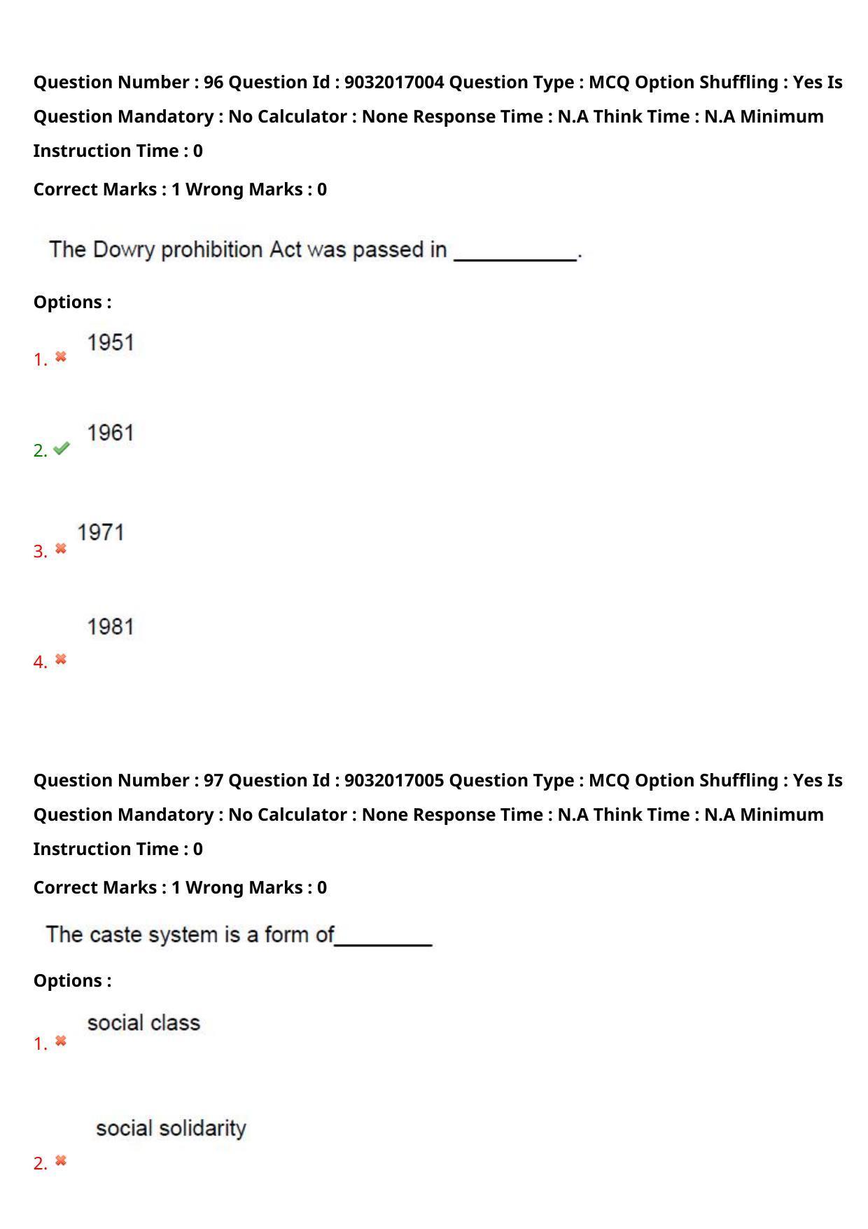TS CPGET 2022 M.Sc Psychology Question Paper with Answer Key - Page 60