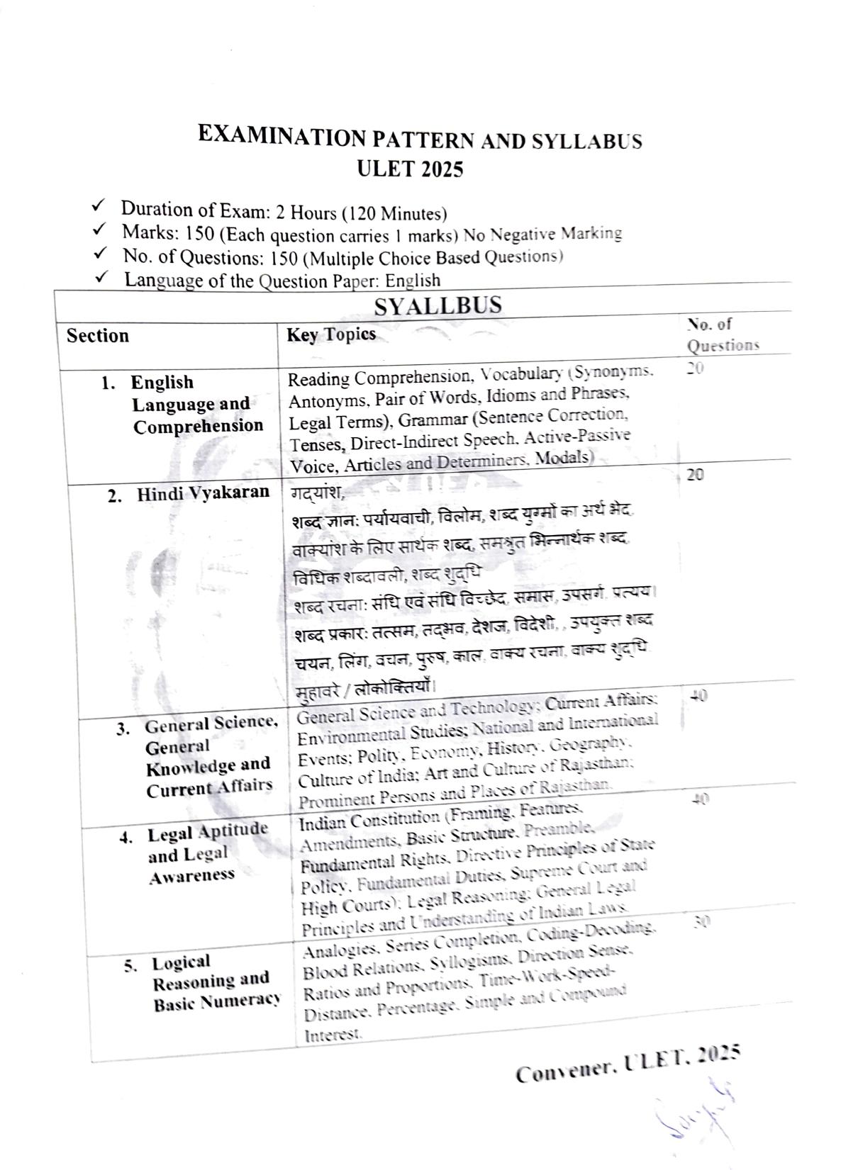 ULET Syllabus - Page 1