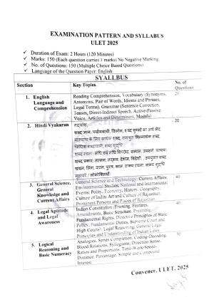 ULET Syllabus