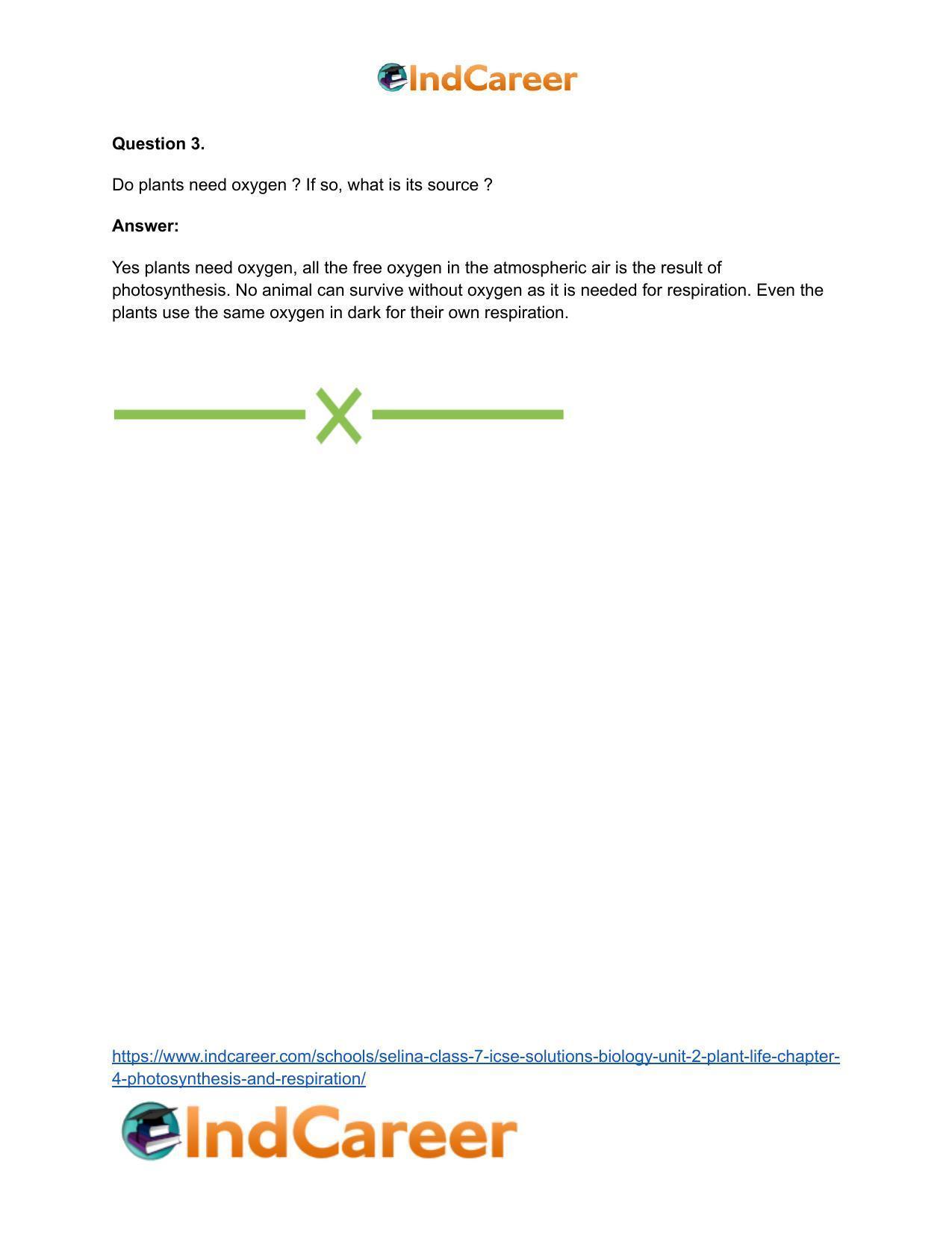 Selina Class 7 ICSE Solutions Biology (Unit 2) - Plant Life: Chapter 4- Photosynthesis and Respiration - Page 8