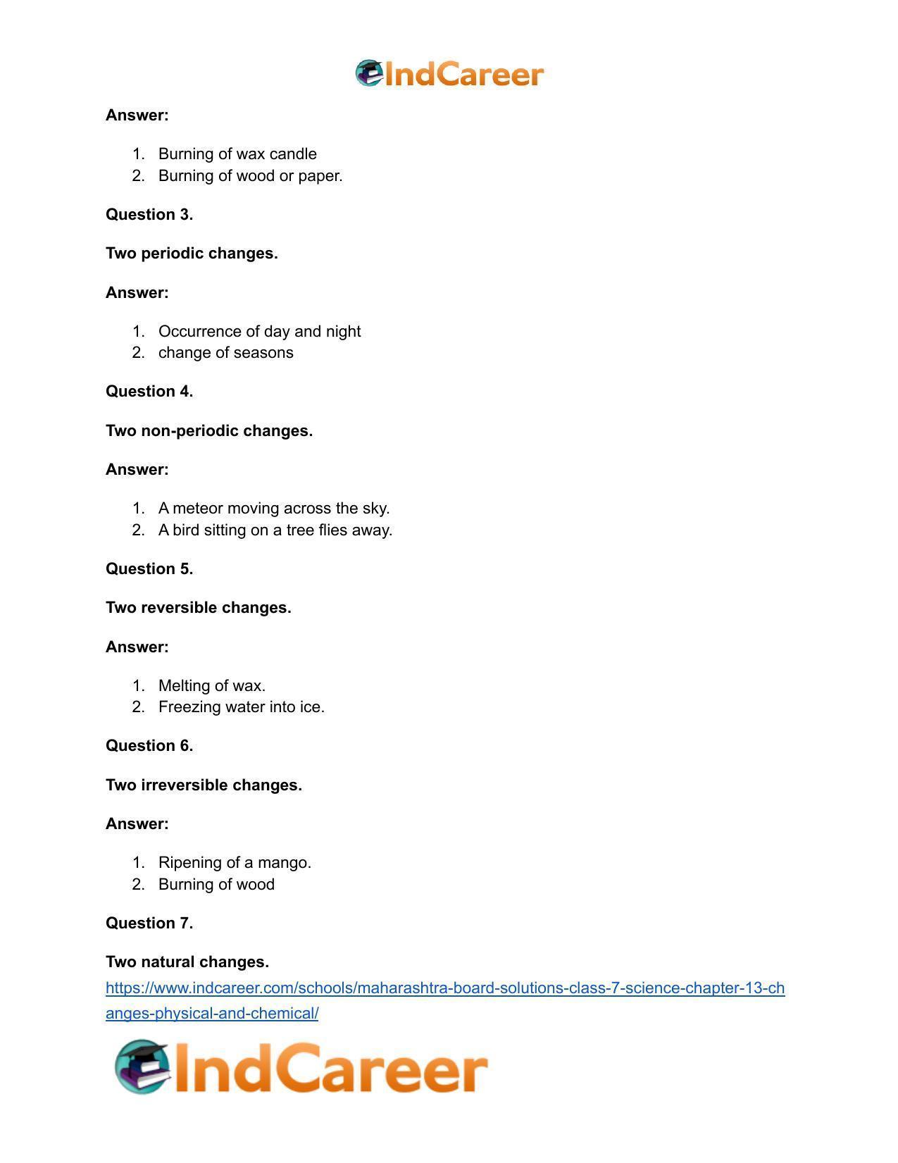 Maharashtra Board Solutions Class 7-Science: Chapter 13- Changes - Physical and Chemical - Page 15