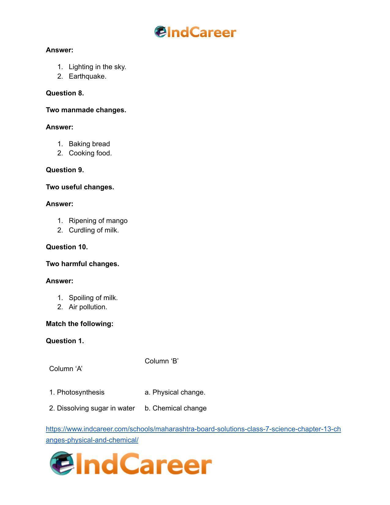 Maharashtra Board Solutions Class 7-Science: Chapter 13- Changes - Physical and Chemical - Page 16