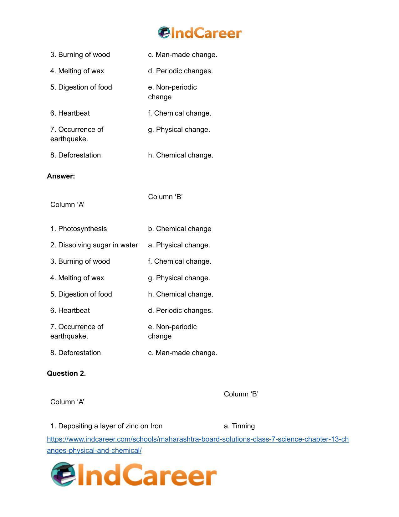 Maharashtra Board Solutions Class 7-Science: Chapter 13- Changes - Physical and Chemical - Page 17