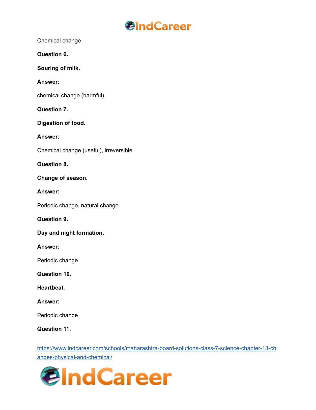 Maharashtra Board Solutions Class 7-Science: Chapter 13- Changes - Physical and Chemical - Page 20