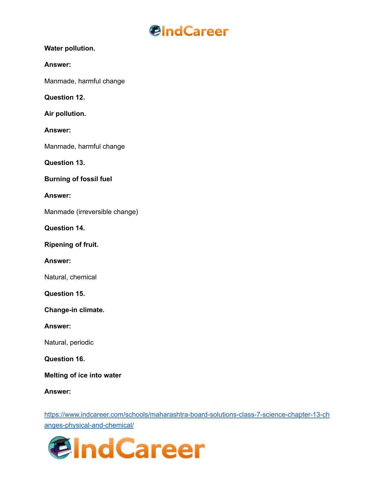 Maharashtra Board Solutions Class 7-Science: Chapter 13- Changes - Physical and Chemical - Page 21