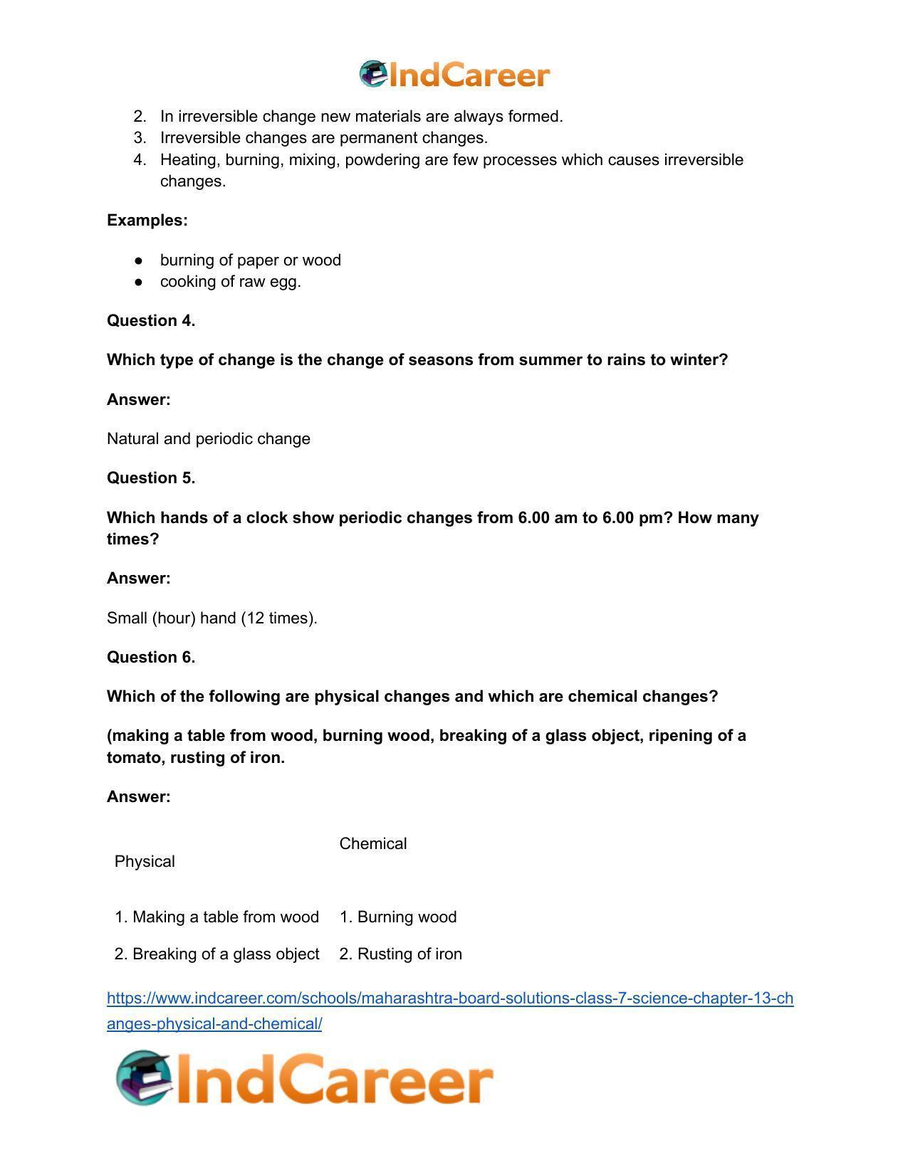 Maharashtra Board Solutions Class 7-Science: Chapter 13- Changes - Physical and Chemical - Page 25