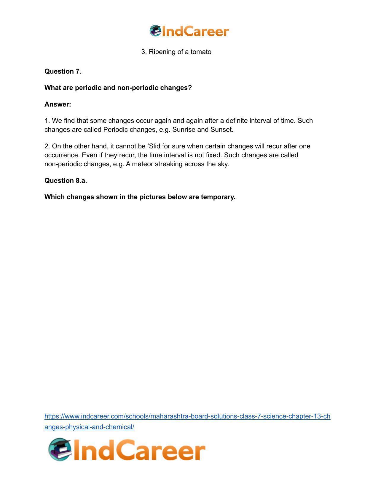 Maharashtra Board Solutions Class 7-Science: Chapter 13- Changes - Physical and Chemical - Page 26