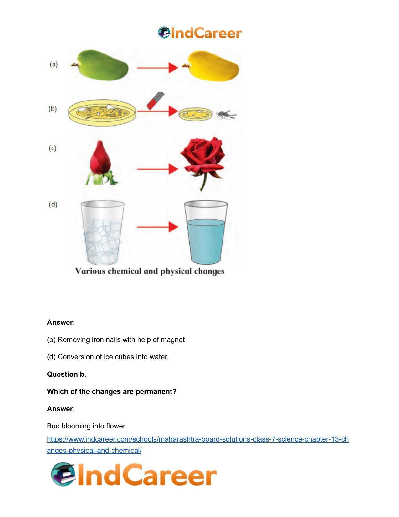 Maharashtra Board Solutions Class 7-Science: Chapter 13- Changes - Physical and Chemical - Page 27