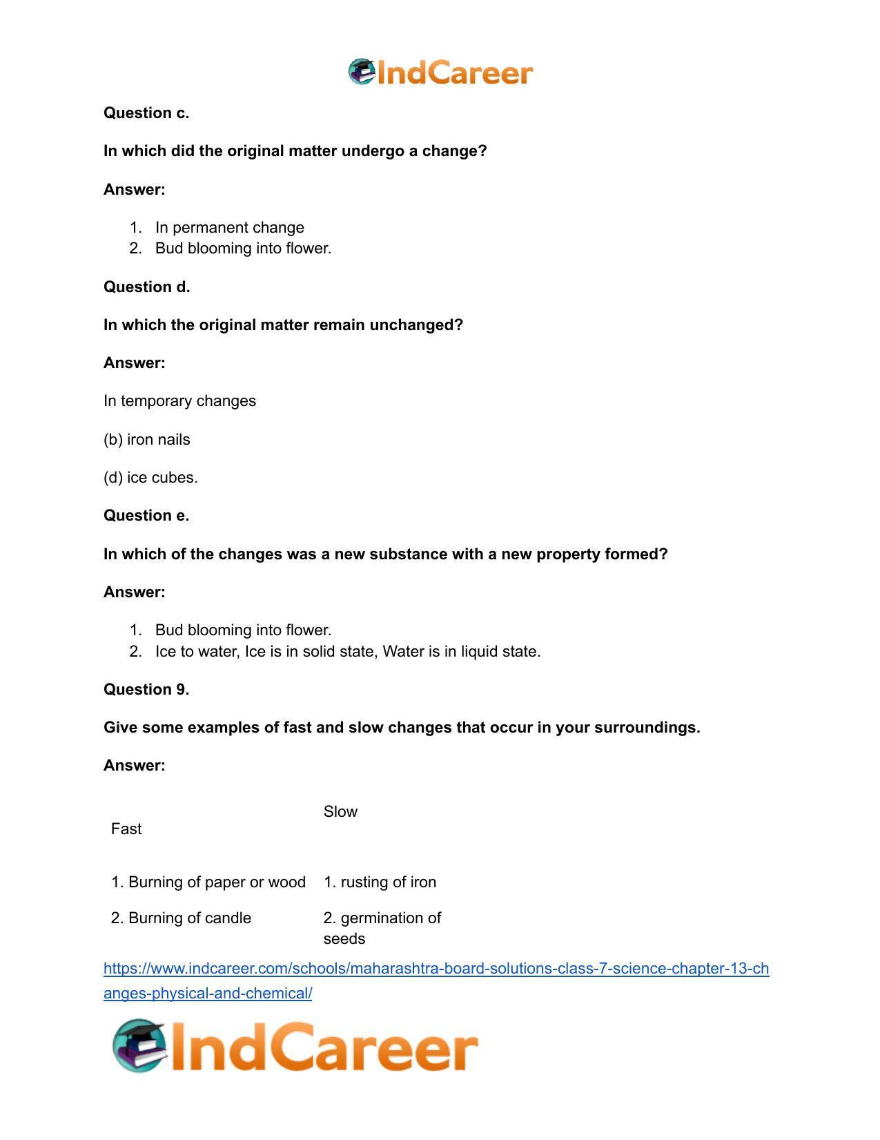Maharashtra Board Solutions Class 7-Science: Chapter 13- Changes - Physical and Chemical - Page 28