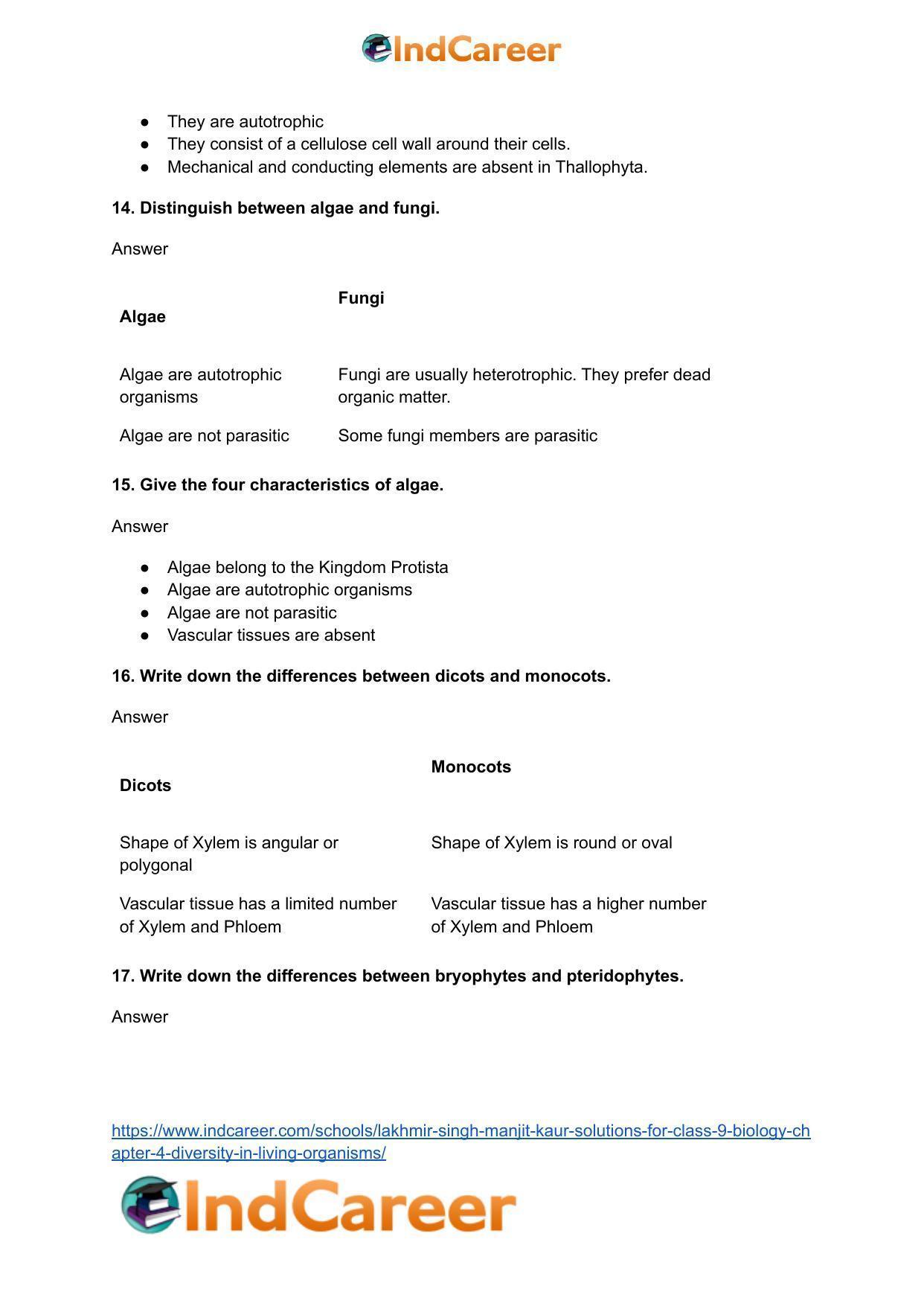 Lakhmir Singh Manjit Kaur Solutions for Class 9 Biology: Chapter 4- Diversity In Living Organisms - Page 7