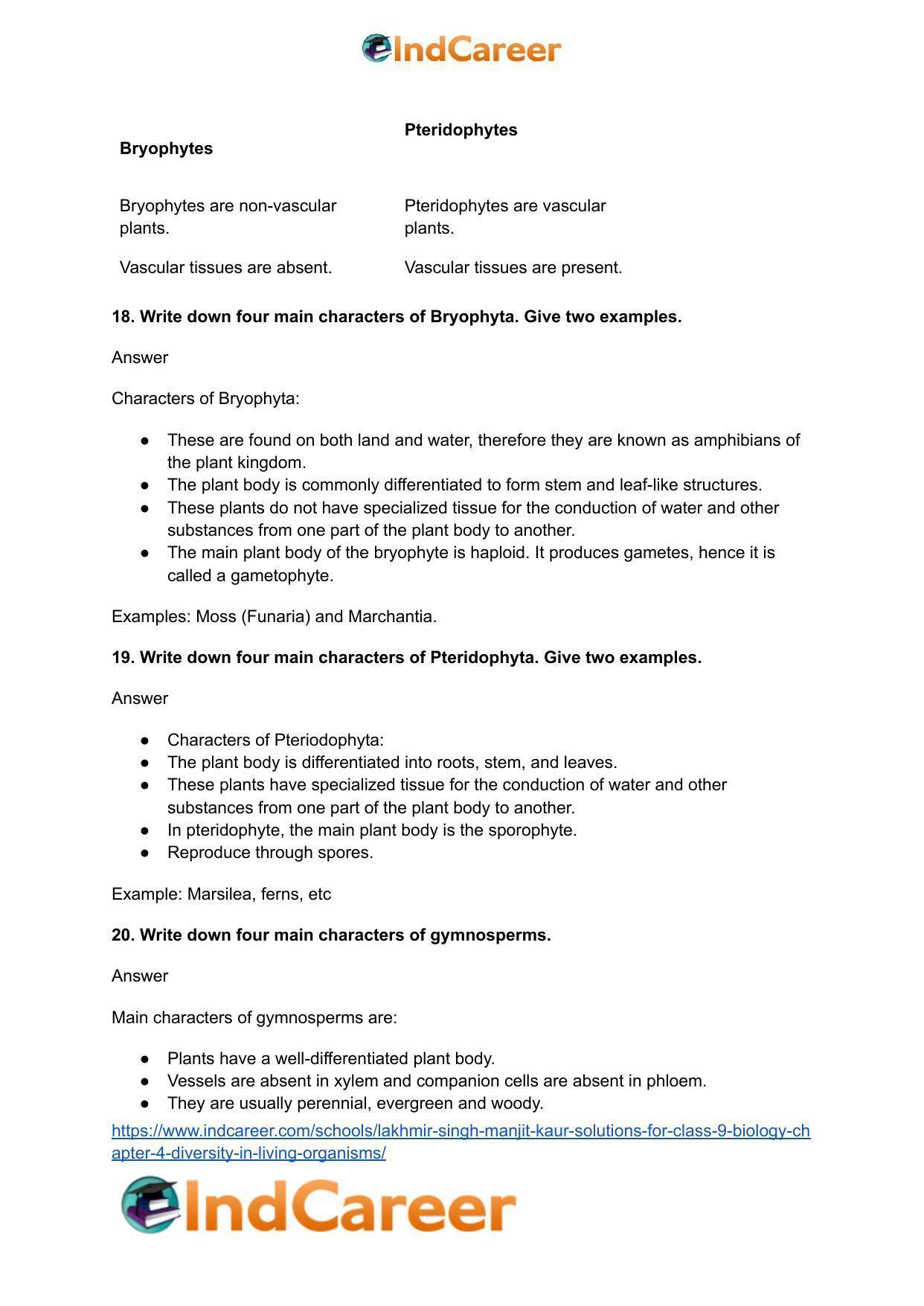 Lakhmir Singh Manjit Kaur Solutions for Class 9 Biology: Chapter 4- Diversity In Living Organisms - Page 8