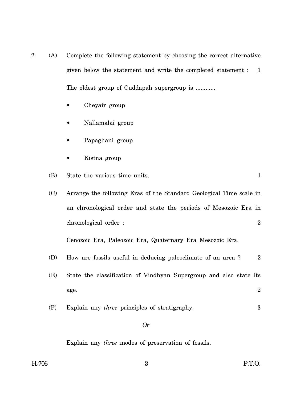 Goa Board Class 12 Geology (June 2019) Question Paper - Page 3