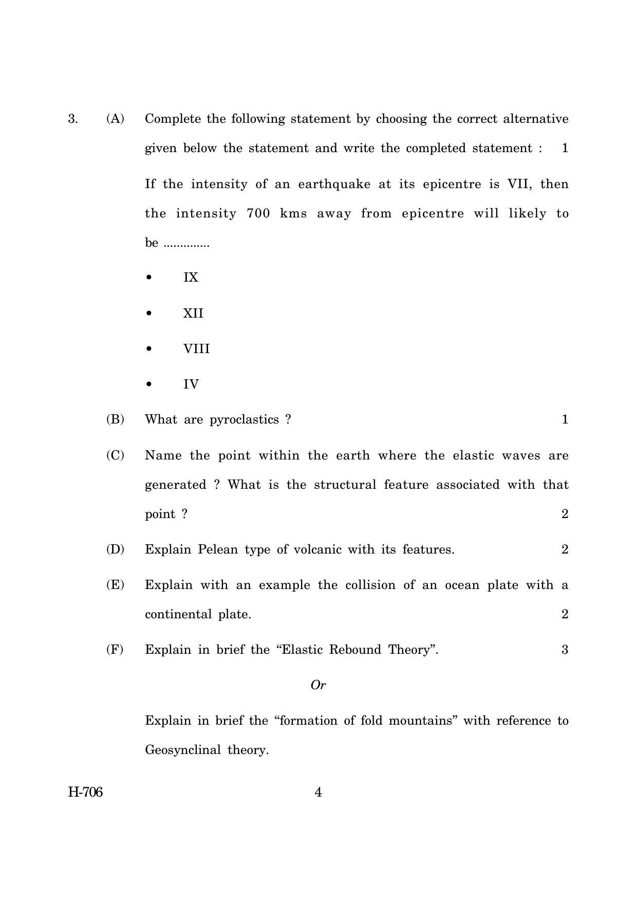 Goa Board Class 12 Geology (June 2019) Question Paper - Page 4